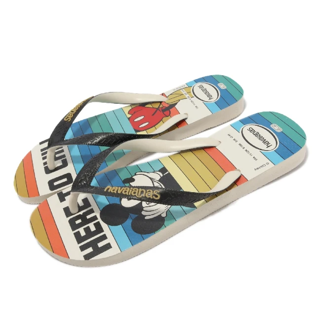 havaianas 哈瓦仕 拖鞋 Disney Stylish 男鞋 米白 黑 人字拖 夾腳拖 米奇 哈瓦仕 聯名款(41235009446U)
