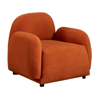 【AT HOME】紅色磨砂絨布質鐵藝休閒椅/餐椅  現代新設計(奧利佛)