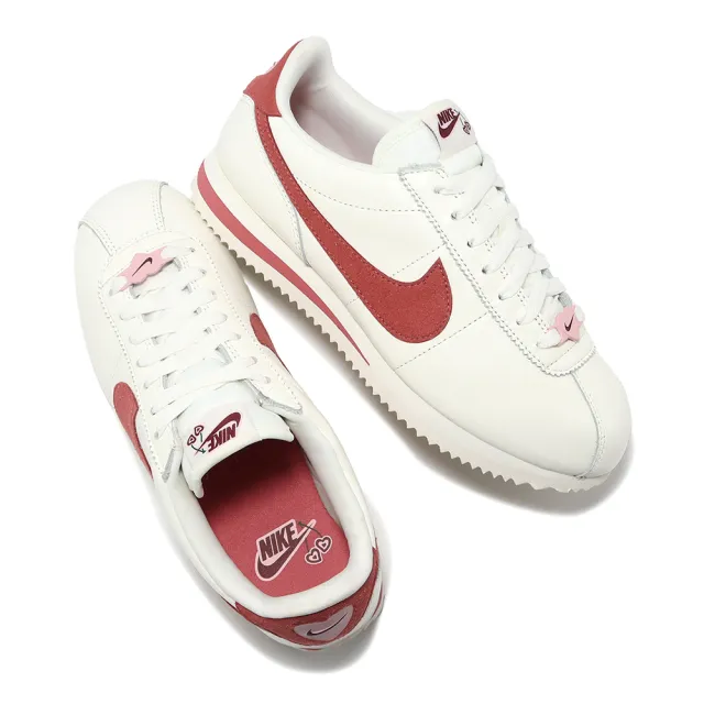 【NIKE 耐吉】阿甘鞋 Wmns Cortez SE 女鞋 象牙白 粉紅 愛心 情人節 休閒鞋(FZ5167-133)