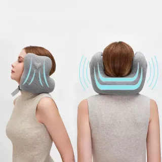 【Home of flowers】便捷式U形降噪按摩枕Pro(午睡枕 旅行枕 護頸枕 按摩枕 降噪枕 U型枕 頸枕)