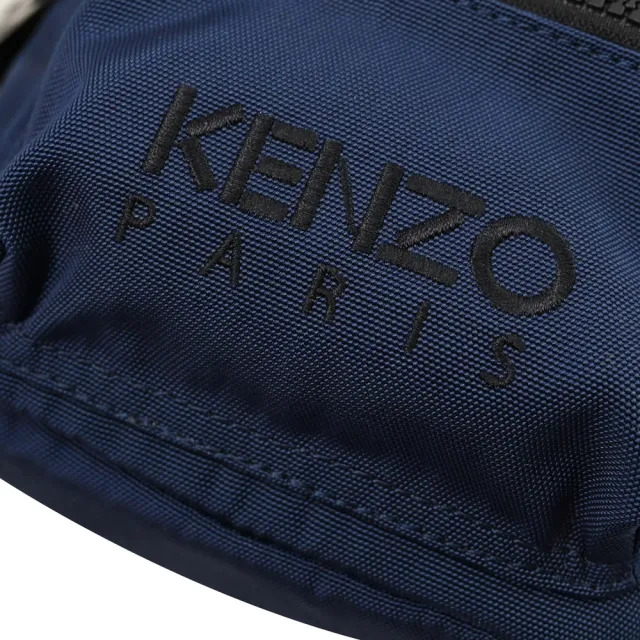 【KENZO】經典電繡虎頭帆布三用迷你手提斜背包後背包(深藍)