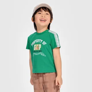 【GAP】男幼童裝 Logo純棉小熊印花圓領短袖T恤-綠色(890272)