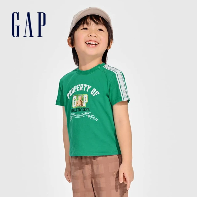 GAP 男幼童裝 Gap x 佩佩豬聯名 Logo印花刷毛圓