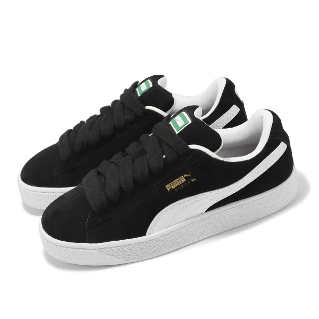 PUMA 休閒鞋 Suede XL 男鞋 女鞋 黑 白 麂皮 復古 板鞋 情侶鞋(395205-02)