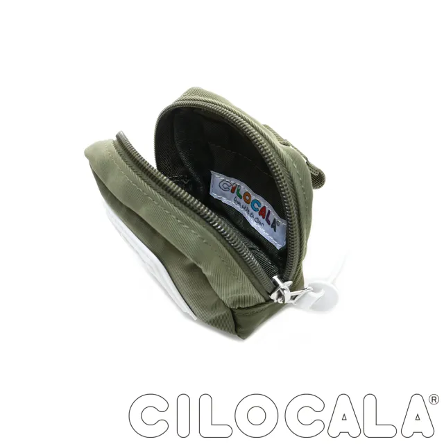【CILOCALA】亮彩尼龍防潑水可扣式零錢包(橄欖綠)