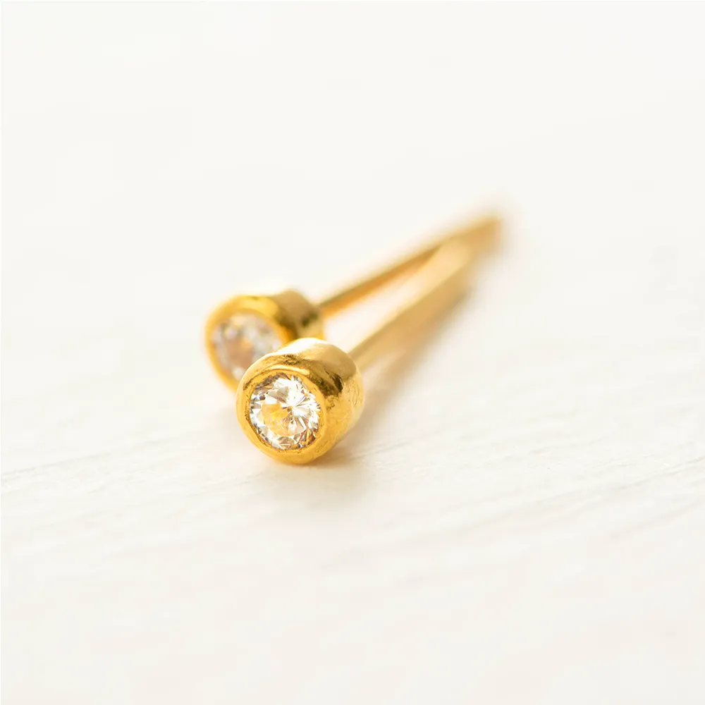 【金品坊】黃金耳環小鑽耳針 0.13錢±0.03(純金999.9、純金耳環、純金耳針)