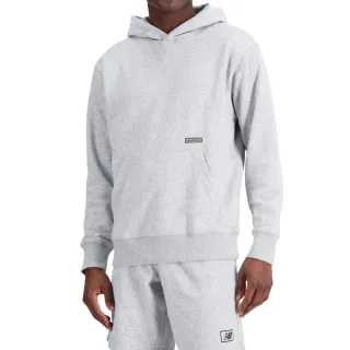 【NEW BALANCE】簡約LOGO棉質連帽長袖上衣_MT33540AG_男性_灰色