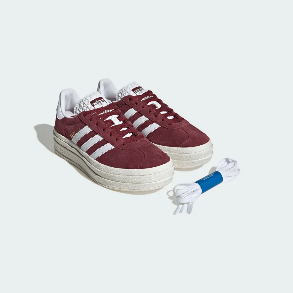 【adidas 愛迪達】GAZELLE BOLD 運動休閒鞋(HQ6892 ORIGINALS 休閒鞋 酒紅色)