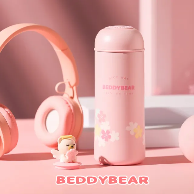 【BEDDY BEAR 杯具熊】BEDDYBEAR 櫻花物語316不鏽鋼保溫瓶 直飲保溫杯350ml(櫻花)