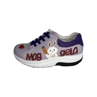 【CH-YI】磁能震動健康鞋-雙兔款-紫(真皮磁石震動健走休閒鞋)