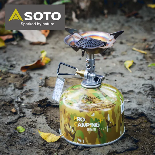 【SOTO】日本SOTO 穩壓輕型登山爐SOD-300S+專屬防護罩SOD-451組合(攻頂爐 穩壓調節高山爐)