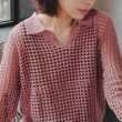 【non-stop】質感縷空織紋針織衫-2色