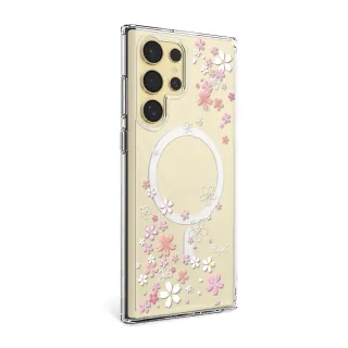 【apbs】Samsung S25/S24/S23系列 輕薄軍規防摔磁吸手機殼(浪漫櫻)