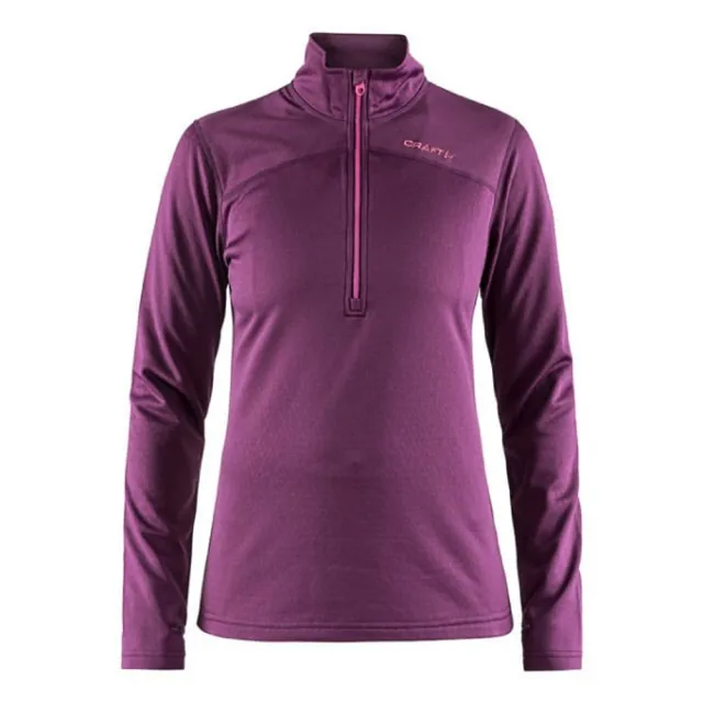【CRAFT】女 Pin Half Zip 長袖拉鍊中層衣.排汗衣.運動上衣.立領衫(1905361-785720 紫)