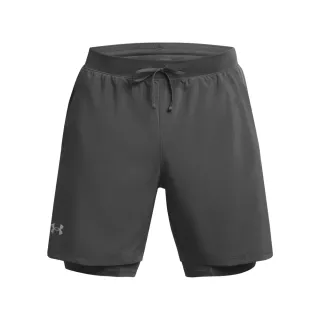 【UNDER ARMOUR】UA 男 LAUNCH 7吋2-IN-1運動短褲_1382641-025(灰色)