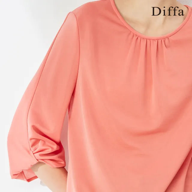 【Diffa】氣質美型袖子打褶上衣-女