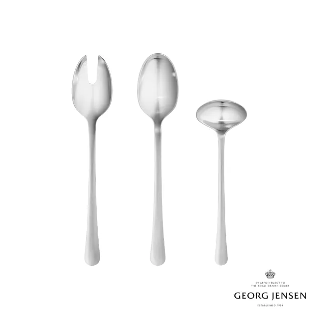 【Georg Jensen 官方旗艦店】COPENHAGEN 餐盤三件組(不鏽鋼)