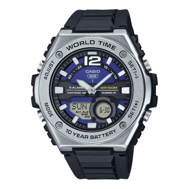 【CASIO 卡西歐】高雅氣質時尚潮流腕錶 藍面 50.6mm(MWQ-100-2AV)