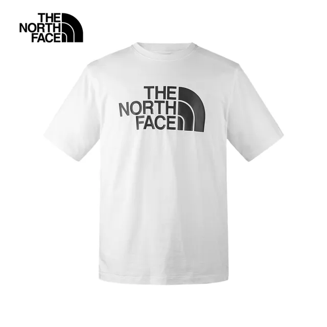 【The North Face 官方旗艦】【情侶款】北面男女款白色純棉舒適透氣休閒短袖T恤｜86PSFN4