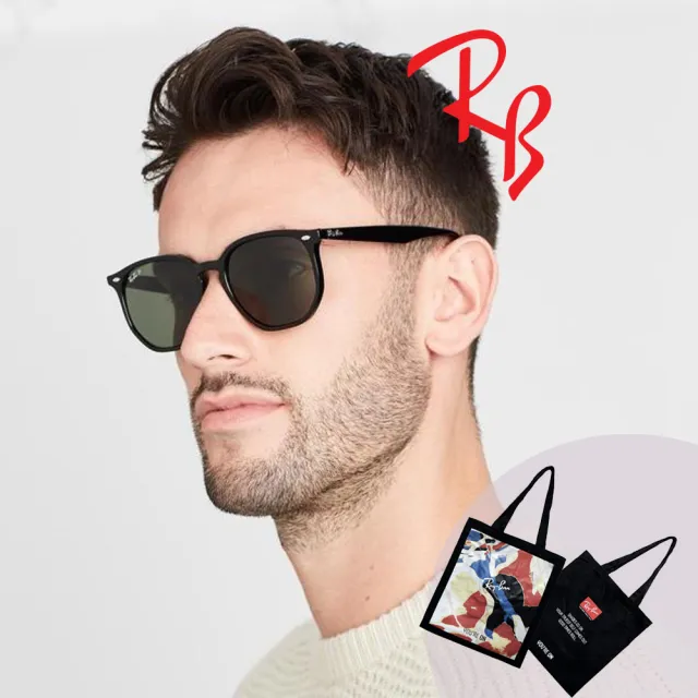 【RayBan 雷朋】亞洲版 加高鼻翼設計 時尚太陽眼鏡 RB4306F 601/71 黑框墨綠鏡片 公司貨