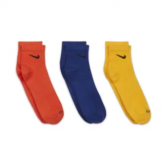 【NIKE 耐吉】襪子 Everyday Plus Ankle Socks 三雙入 橙 寶藍 黃 短襪(SX6893-910)