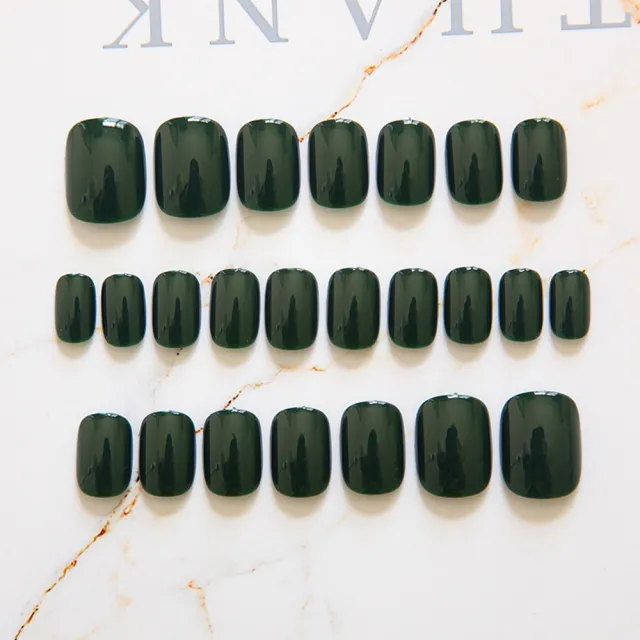 【Paula’s Nail 寶拉美甲】夜幕綠 凝膠指甲貼片(指甲貼片 光療甲片 美甲貼片)