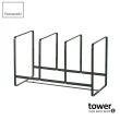 【YAMAZAKI】tower三格日系框型盤架L黑(收納架/碗盤架/碗盤瀝水架/廚房置物架)