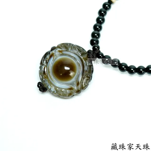 【藏珠家】精品30mm財咒天眼+智慧咒天珠項鍊