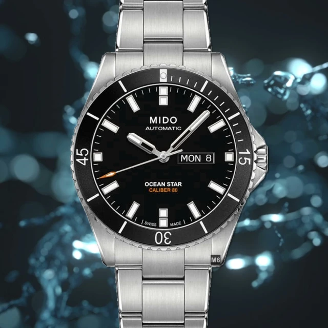 【MIDO 美度】Ocean Star 200海洋之星潛水錶  黑面鋼帶-加上鍊機＆多豪禮 M6(M026.430.11.051.00)