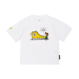 【CONVERSE】X Peanuts Tee 史奴比 聯名 童裝 白 小朋友 短袖 短T 純棉(CV2222198PS001)