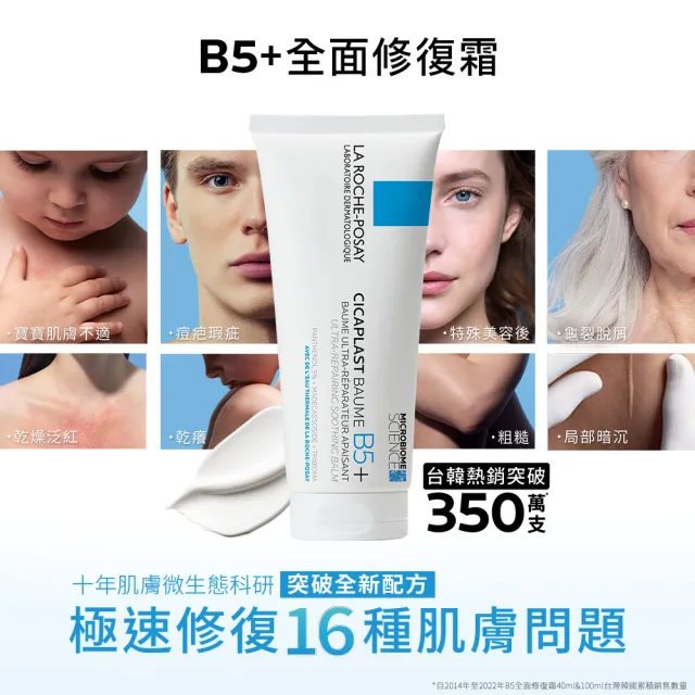 【理膚寶水】B5+全面修復霜輕量版 40ml 年度限定組B(乾燥泛紅/暗沉瑕疵)