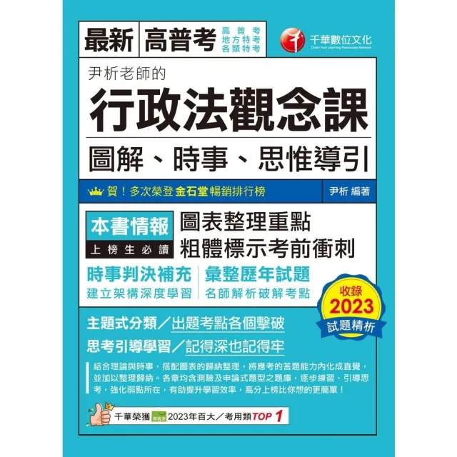 【momoBOOK】113年尹析老師的行政法觀念課----圖解、時事、思惟導引 高普考(電子書)