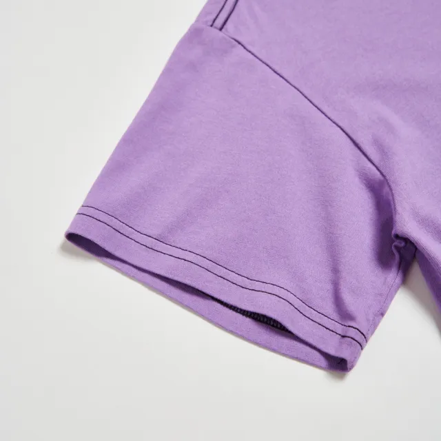 【EDWIN】女裝 TY2K愛心寬短版短袖T恤(灰紫色)
