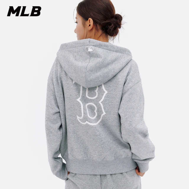 【MLB】大Logo拉鍊連帽外套 波士頓紅襪隊(3ATRB0236-43MGS)