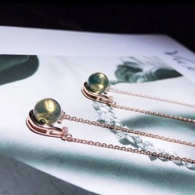 【勝弘珠寶】多明尼加藍珀U型項鍊-8mm