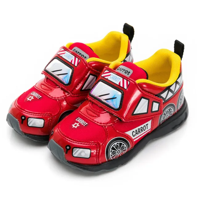 【MOONSTAR 月星】童鞋玩耍系列3E寬楦小汽車鞋(紅、黃)