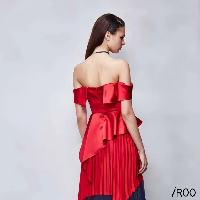 【iROO】紅色緞面背心