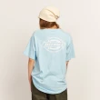 【Dickies】男女款晴空藍純棉前後品牌Logo印花短袖T恤｜DK011799E65
