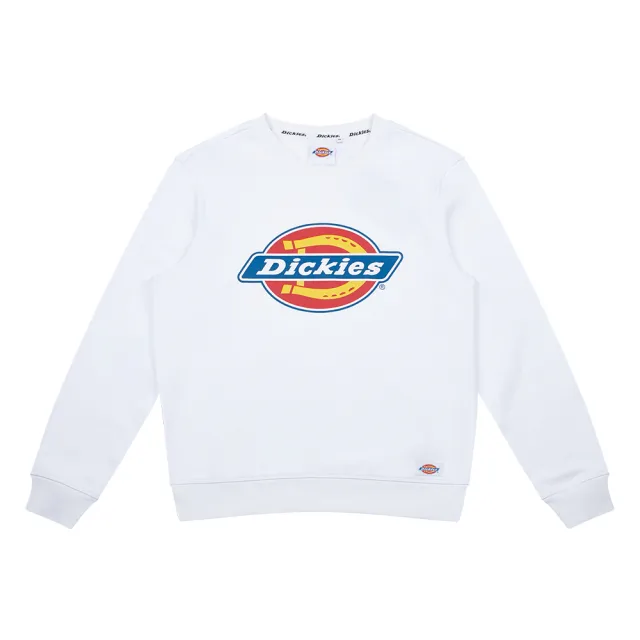 【Dickies】男款白色純棉經典Logo印花大學T｜DK008714C4D