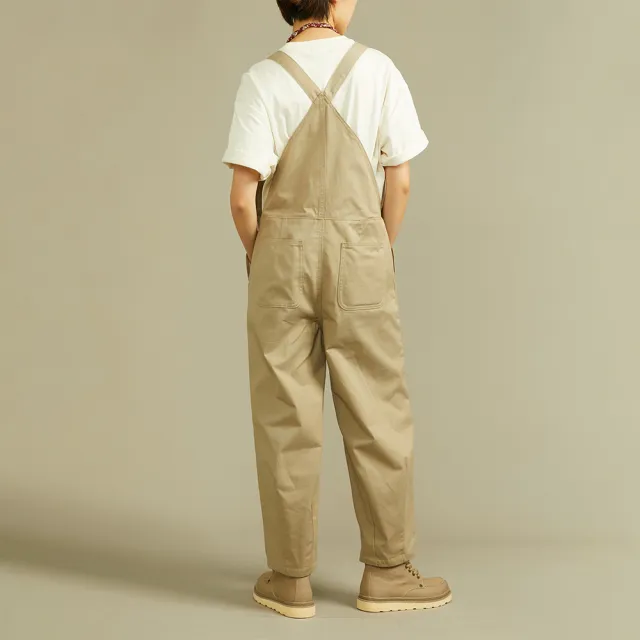 【Dickies】女款沙色交叉背帶休閒連身吊帶長褲｜DK012320CH1