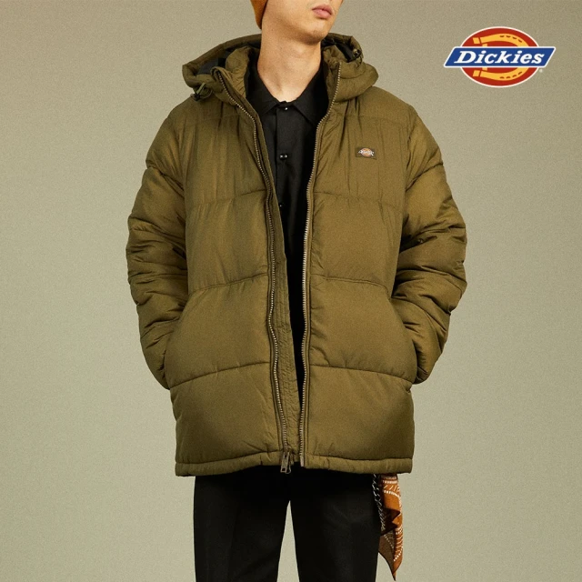 Dickies 男女款卡其色簡約品牌Logo織標大容量後背包