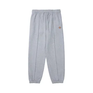 【Dickies】女款羽灰色抓絨立體剪裁經典三色Logo舒適縮口長褲｜DK012351CQ8