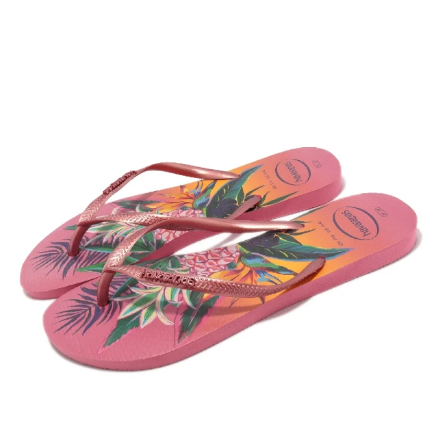 havaianas 哈瓦仕 拖鞋 Slim Tropical 女鞋 粉色 熱帶風 鳳梨 人字拖鞋 夾腳拖(41221117600W)