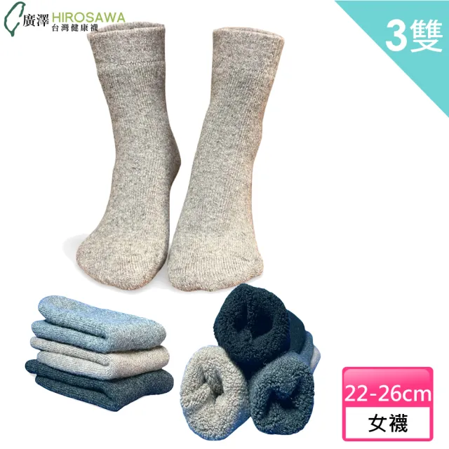 【HIROSAWA】801 除菌保暖羊毛襪-M/L(3色一組)