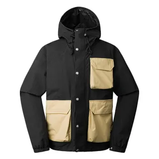 【The North Face 官方旗艦】北面男款黑色防水透氣多口袋連帽衝鋒衣｜7W7FUK2(外套)