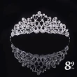 【89 zone】法式古典創意時尚水鑽 髮飾 頭飾 飾品 髮梳 皇冠 禮儀頭冠 髮箍 1 入(銀)