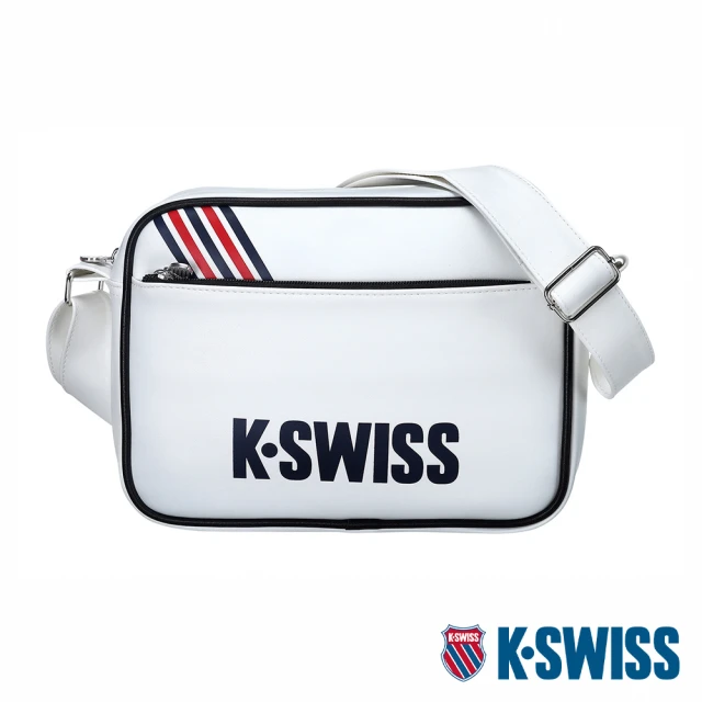 K-SWISS 皮革側背包 Leather Bag Small-白(BG369-100)