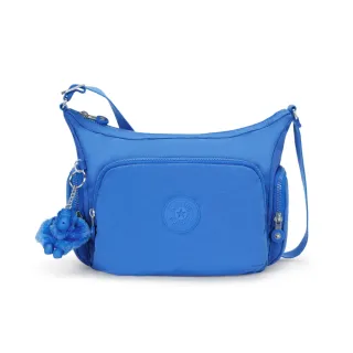 【KIPLING官方旗艦館】深邃亮藍色輕巧多袋實用側背包-GABB S