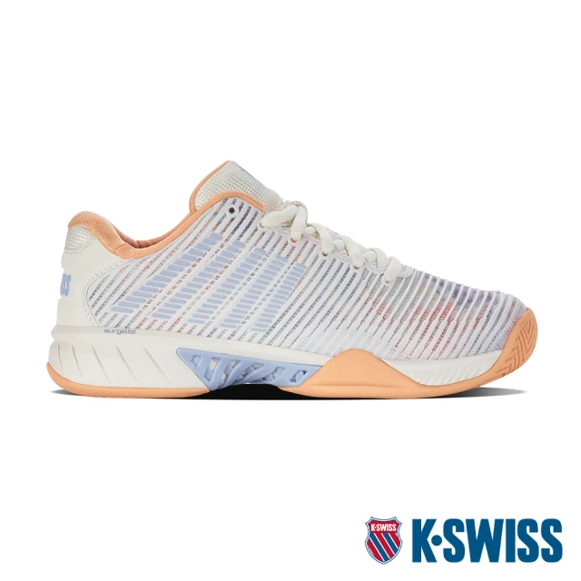 K-SWISSK-SWISS 透氣輕量網球鞋 Hypercourt Express 2-女-白/蜜桃橘/粉紫(96613-165)