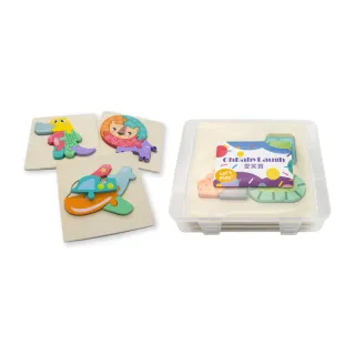 【OhBabyLaugh】寶寶3D立體卡扣拼圖3件禮盒組(3D立體卡扣拼圖-大/木製拼圖/寶寶拼圖)